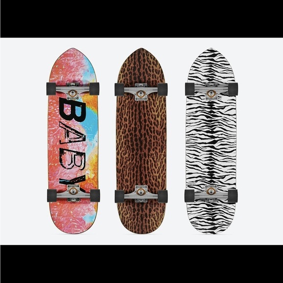 Extremely rare runway saint Laurent 2016 surf sound skateboard in zebra print - Picture 4 of 6